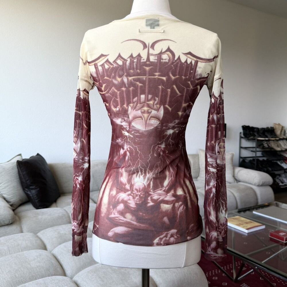Jean Paul Gaultier SS2001 Powernet Gargoyle Devil Longsleeve - Picture 6 of 10